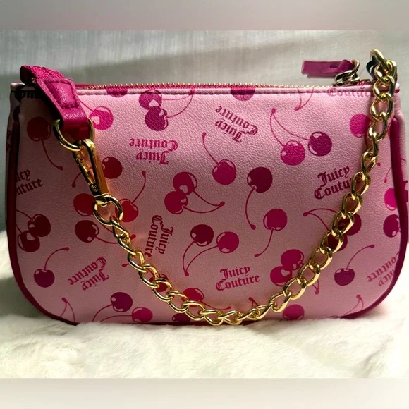 NEW Juicy Couture Pink Cherry Wristlet Purse - Picture 5 of 6